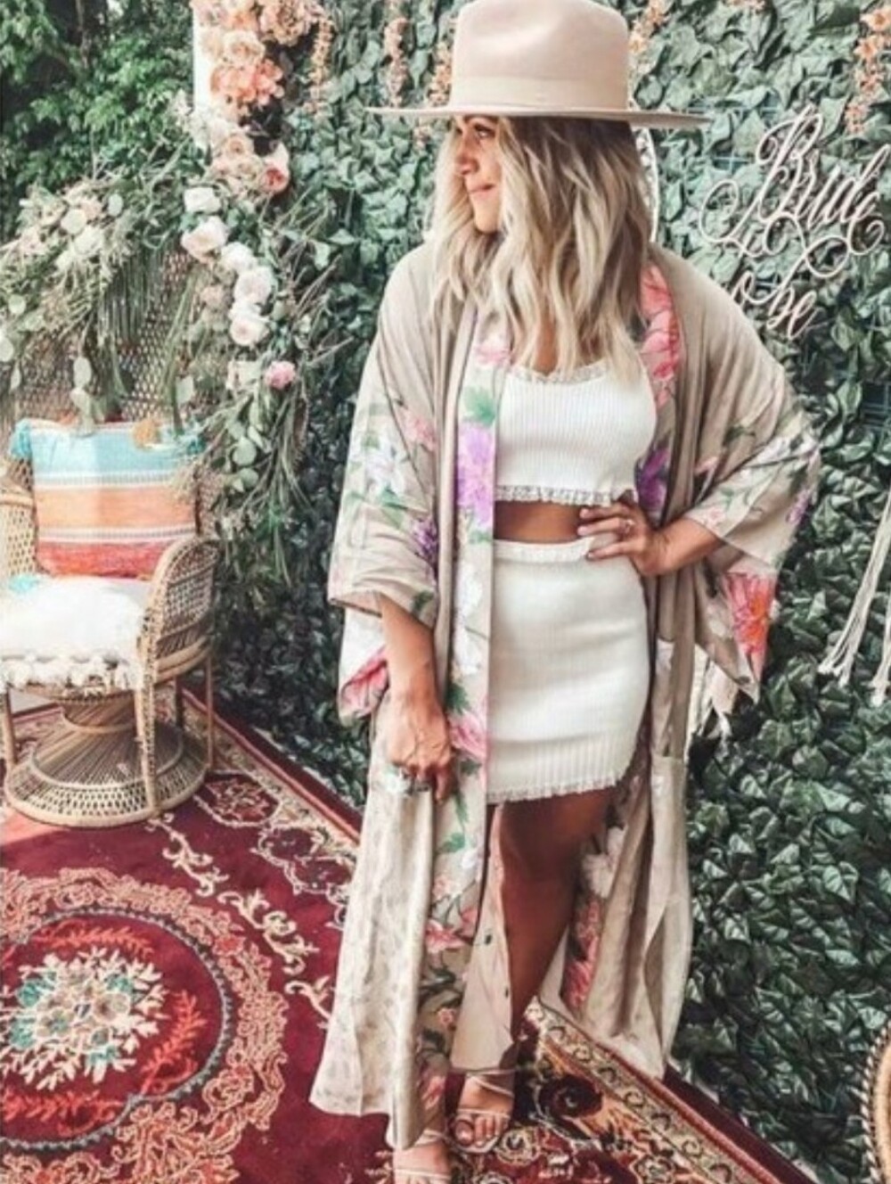 NWT Beautiful Bohemian Floral Kimono Maxi Duster Top Cardigan